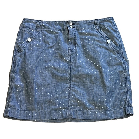 Tommy Hilfiger Dresses & Skirts - Tommy Hilfiger Chambray Polka Dot Blue White Cotton Mini Skirt High Rise 8